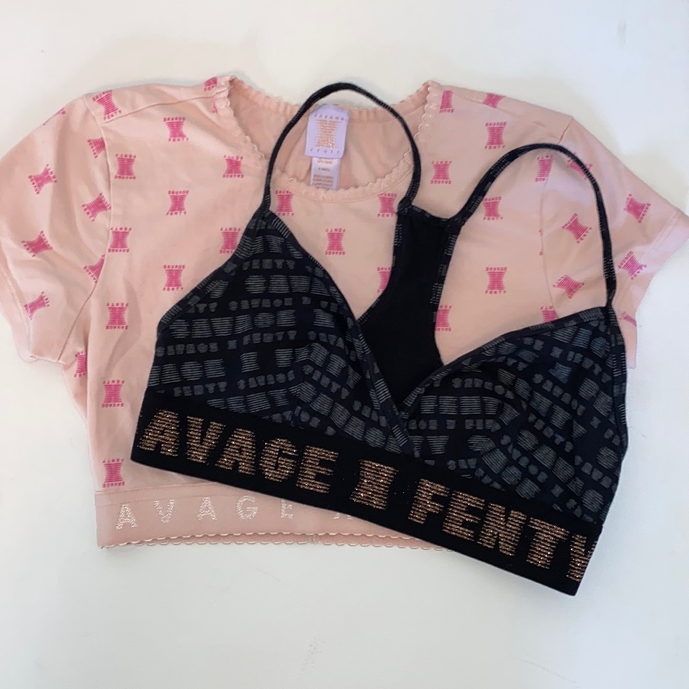 Savage X Fenty Bundle bralette and Jersey Crop  Top